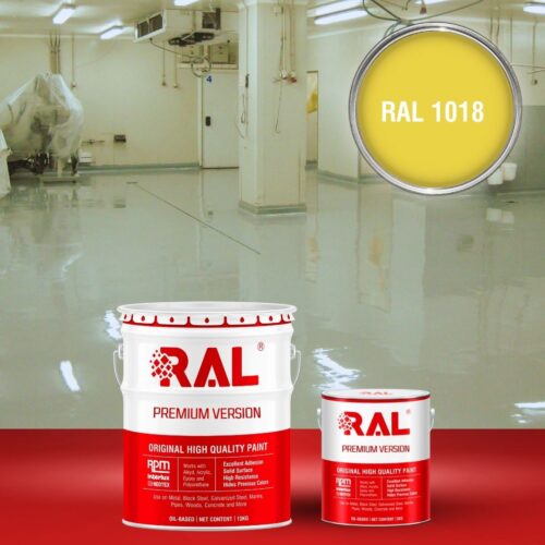 Sơn sàn bê tông kháng hóa chất RAL RAFLOOR ANTI-CHEM 1018 1 B13 Son san khang hoa chat RAL 1018 1
