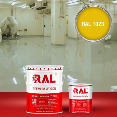 Sơn sàn bê tông kháng hóa chất RAL RAFLOOR ANTI-CHEM 1023 1 B13 Son san khang hoa chat RAL 1023 1
