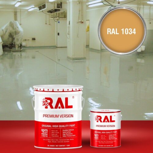 Sơn sàn bê tông kháng hóa chất RAL RAFLOOR ANTI-CHEM 1034 1 B13 Son san khang hoa chat RAL 1034 1