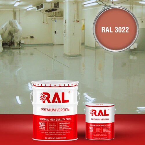 Sơn sàn bê tông kháng hóa chất RAL RAFLOOR ANTI-CHEM 3022 1 B13 Son san khang hoa chat RAL 3022 1