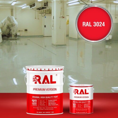 Sơn sàn bê tông kháng hóa chất RAL RAFLOOR ANTI-CHEM 3024 1 B13 Son san khang hoa chat RAL 3024 1