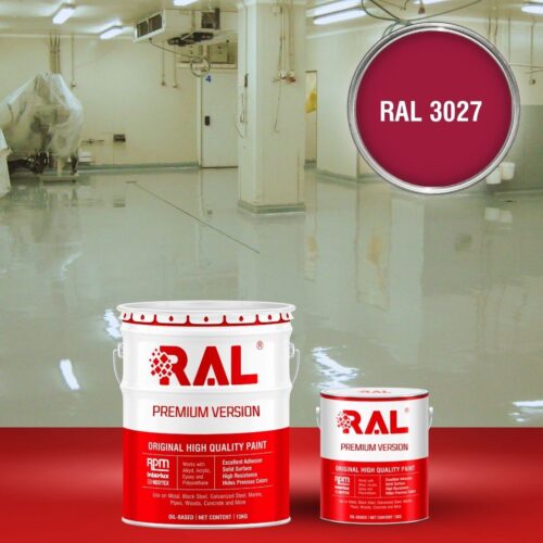 Sơn sàn bê tông kháng hóa chất RAL RAFLOOR ANTI-CHEM 3027 1 B13 Son san khang hoa chat RAL 3027 1