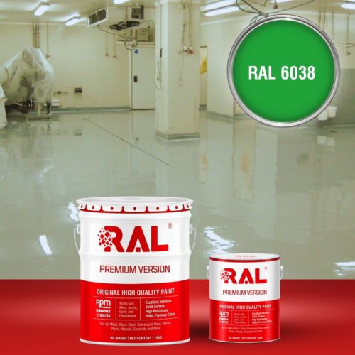 Sơn sàn bê tông kháng hóa chất RAL RAFLOOR ANTI-CHEM 6038 1 B13 Son san khang hoa chat RAL 6038 1