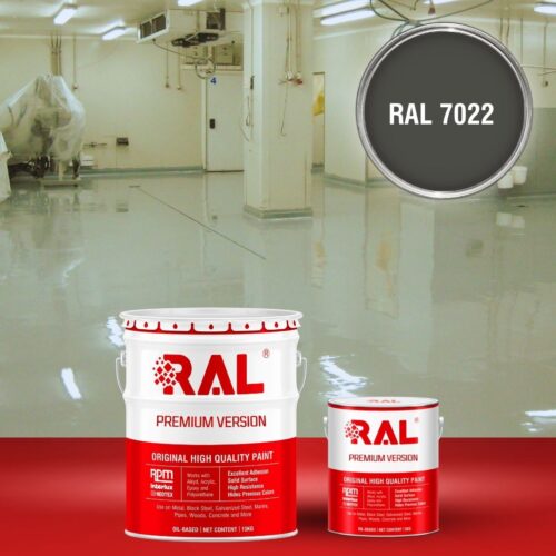 Sơn sàn bê tông kháng hóa chất RAL RAFLOOR ANTI-CHEM 7022 1 B13 Son san khang hoa chat RAL 7022 1