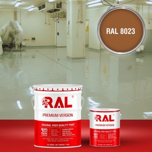 Sơn sàn bê tông kháng hóa chất RAL RAFLOOR ANTI-CHEM 8023 1 B13 Son san khang hoa chat RAL 8023 1