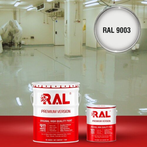 Sơn sàn bê tông kháng hóa chất RAL RAFLOOR ANTI-CHEM 9003 1 B13 Son san khang hoa chat RAL 9003 1