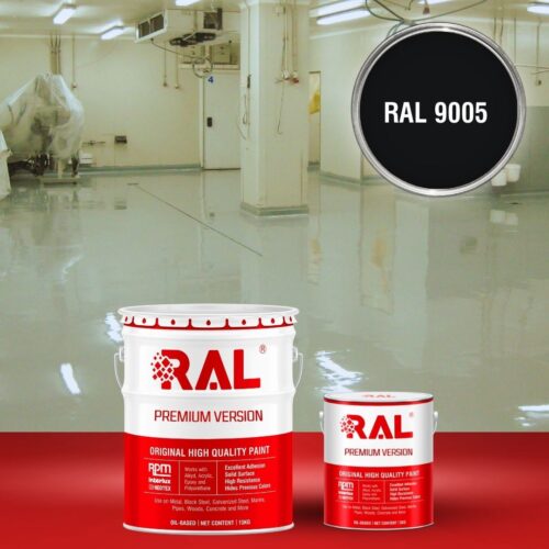 Sơn sàn bê tông kháng hóa chất RAL RAFLOOR ANTI-CHEM 9005 1 B13 Son san khang hoa chat RAL 9005 1