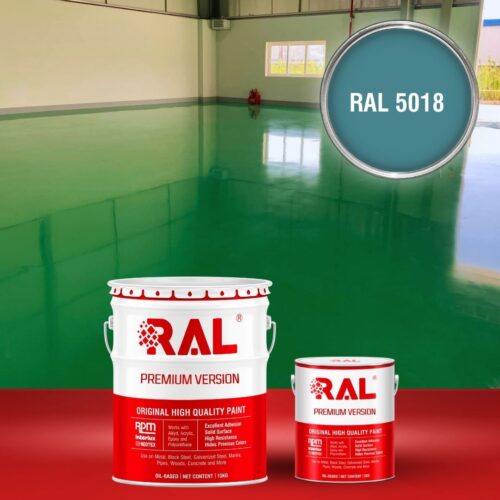 Sơn sàn bê tông chịu mài mòn RAL RAFLOOR ARMOR 5018 1 B15 Son san chiu mai mon RAL 5018 1