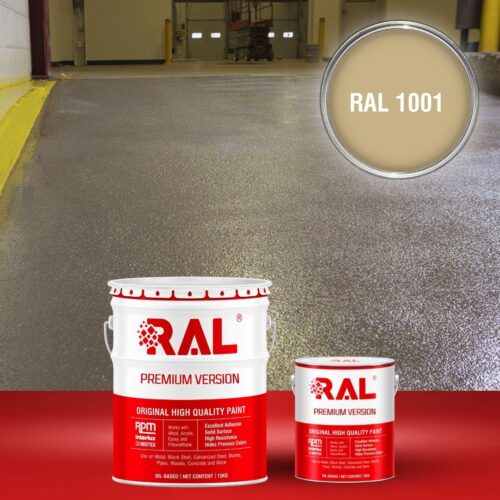 Sơn sàn bê tông chống trơn trượt RAL RAFLOOR ANTI-SLIP 1001 1 B17 Son san chong tron truot RAL 1001 1