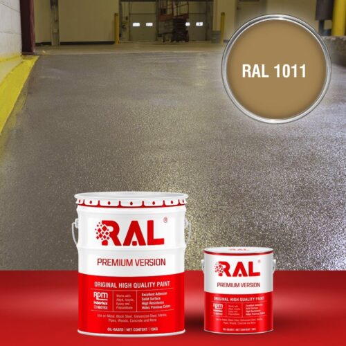 Sơn sàn bê tông chống trơn trượt RAL RAFLOOR ANTI-SLIP 1011 1 B17 Son san chong tron truot RAL 1011 1