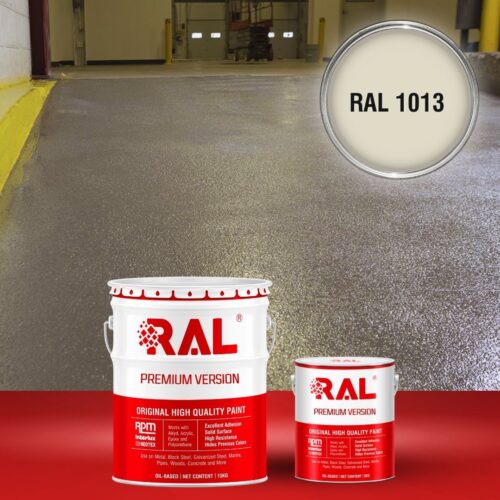 Sơn sàn bê tông chống trơn trượt RAL RAFLOOR ANTI-SLIP 1013 1 B17 Son san chong tron truot RAL 1013 1