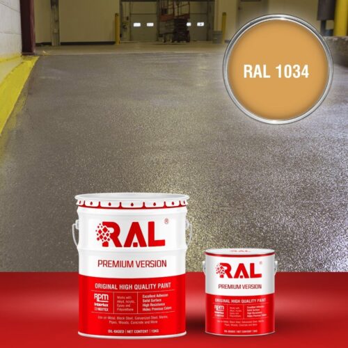 Sơn sàn bê tông chống trơn trượt RAL RAFLOOR ANTI-SLIP 1034 1 B17 Son san chong tron truot RAL 1034 1