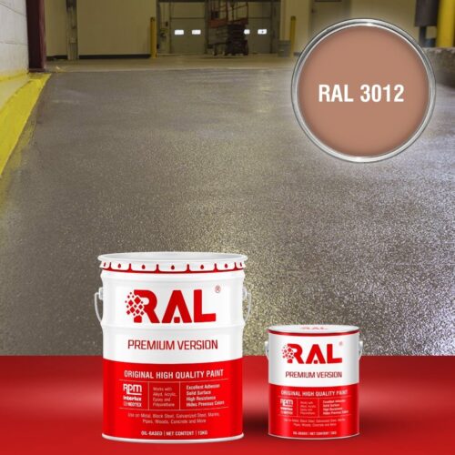 Sơn sàn bê tông chống trơn trượt RAL RAFLOOR ANTI-SLIP 3012 1 B17 Son san chong tron truot RAL 3012 1