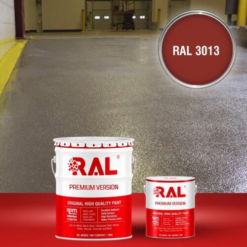 Sơn sàn bê tông chống trơn trượt RAL RAFLOOR ANTI-SLIP 3013 1 B17 Son san chong tron truot RAL 3013 1