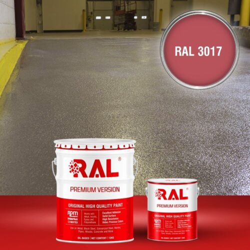 Sơn sàn bê tông chống trơn trượt RAL RAFLOOR ANTI-SLIP 3017 1 B17 Son san chong tron truot RAL 3017 1