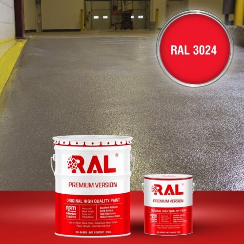 Sơn sàn bê tông chống trơn trượt RAL RAFLOOR ANTI-SLIP 3024 1 B17 Son san chong tron truot RAL 3024 1