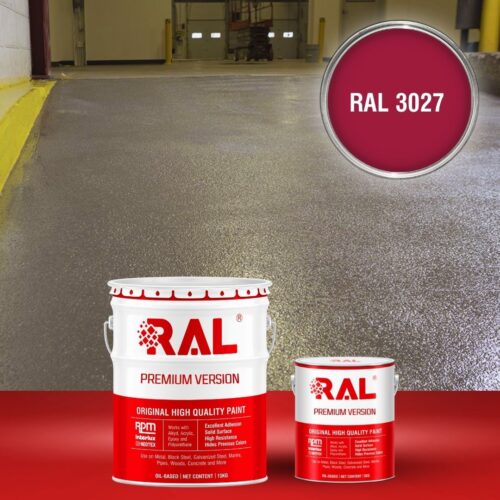 Sơn sàn bê tông chống trơn trượt RAL RAFLOOR ANTI-SLIP 3027 1 B17 Son san chong tron truot RAL 3027 1