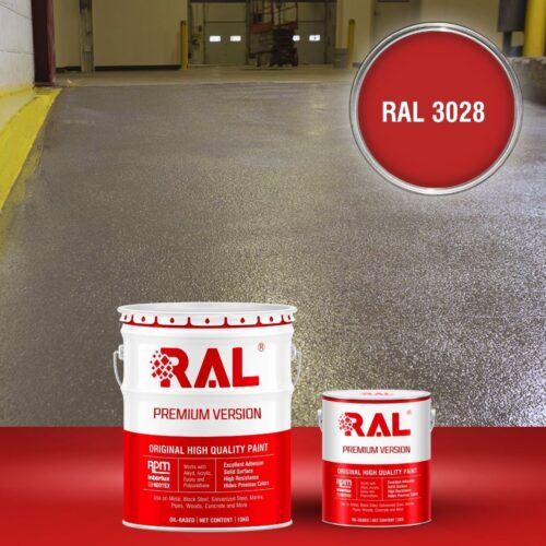 Sơn sàn bê tông chống trơn trượt RAL RAFLOOR ANTI-SLIP 3028 1 B17 Son san chong tron truot RAL 3028 1