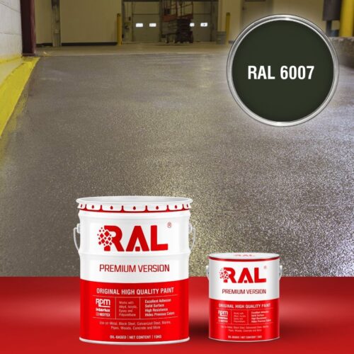 Sơn sàn bê tông chống trơn trượt RAL RAFLOOR ANTI-SLIP 6007 1 B17 Son san chong tron truot RAL 6007 1