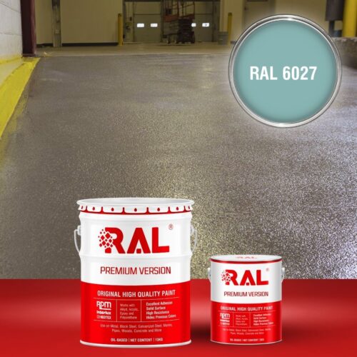 Sơn sàn bê tông chống trơn trượt RAL RAFLOOR ANTI-SLIP 6027 1 B17 Son san chong tron truot RAL 6027 1