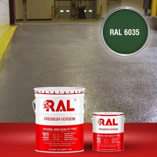 Sơn sàn bê tông chống trơn trượt RAL RAFLOOR ANTI-SLIP 6035 1 B17 Son san chong tron truot RAL 6035 1