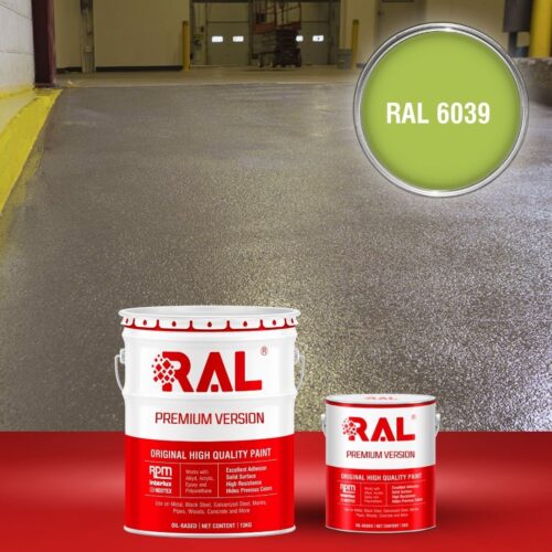 Sơn sàn bê tông chống trơn trượt RAL RAFLOOR ANTI-SLIP 6039 1 B17 Son san chong tron truot RAL 6039 1