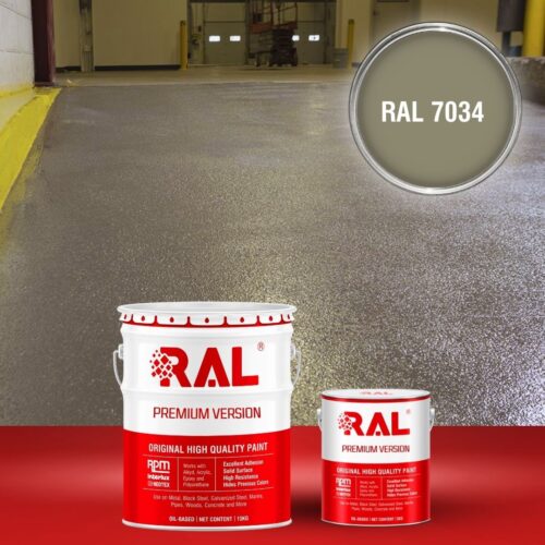 Sơn sàn bê tông chống trơn trượt RAL RAFLOOR ANTI-SLIP 7034 1 B17 Son san chong tron truot RAL 7034 1