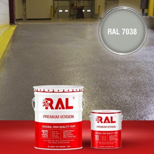 Sơn sàn bê tông chống trơn trượt RAL RAFLOOR ANTI-SLIP 7038 1 B17 Son san chong tron truot RAL 7038 1