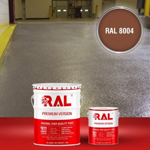 Sơn sàn bê tông chống trơn trượt RAL RAFLOOR ANTI-SLIP 8004 1 B17 Son san chong tron truot RAL 8004 1