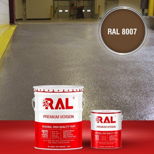 Sơn sàn bê tông chống trơn trượt RAL RAFLOOR ANTI-SLIP 8007 1 B17 Son san chong tron truot RAL 8007 1