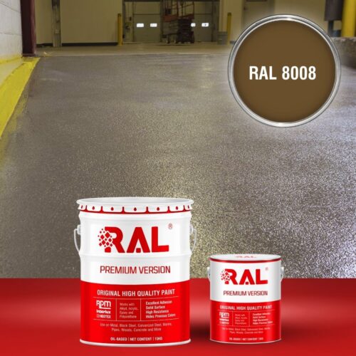 Sơn sàn bê tông chống trơn trượt RAL RAFLOOR ANTI-SLIP 8008 1 B17 Son san chong tron truot RAL 8008 1