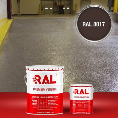 Sơn sàn bê tông chống trơn trượt RAL RAFLOOR ANTI-SLIP 8017 1 B17 Son san chong tron truot RAL 8017 1