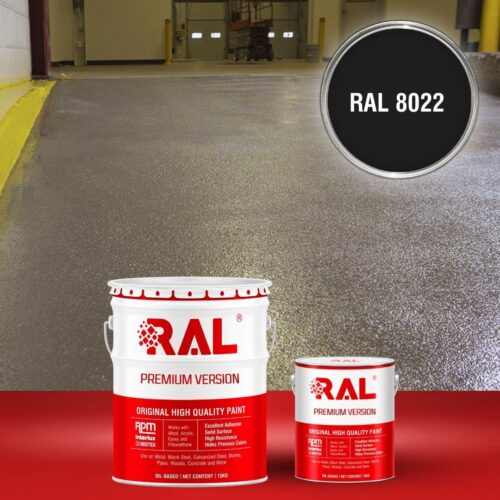 Sơn sàn bê tông chống trơn trượt RAL RAFLOOR ANTI-SLIP 8022 1 B17 Son san chong tron truot RAL 8022 1