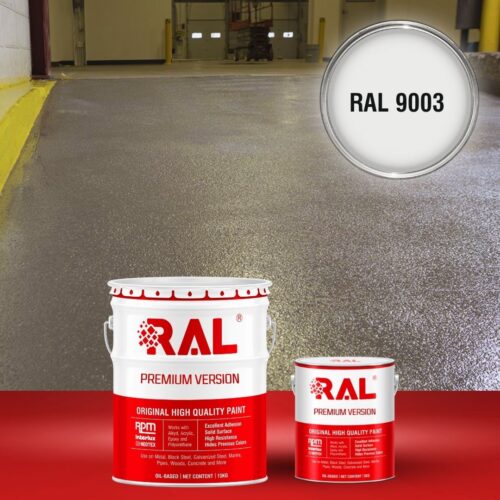 Sơn sàn bê tông chống trơn trượt RAL RAFLOOR ANTI-SLIP 9003 1 B17 Son san chong tron truot RAL 9003 1