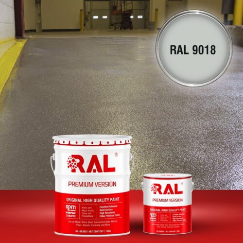 Sơn sàn bê tông chống trơn trượt RAL RAFLOOR ANTI-SLIP 9018 1 B17 Son san chong tron truot RAL 9018 1