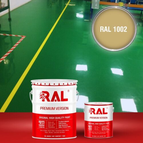 Sơn sàn bê tông Polyurethane tự san RAL RAFLOOR SHIELD SL 1002 1 B4 Son san Polyurethane tu san RAL 1002 1