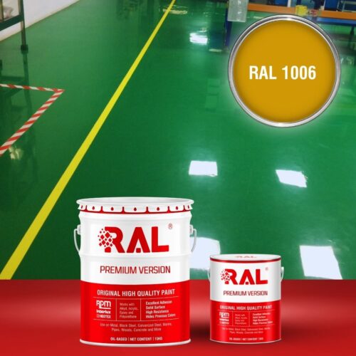 Sơn sàn bê tông Polyurethane tự san RAL RAFLOOR SHIELD SL 1006 1 B4 Son san Polyurethane tu san RAL 1006 1