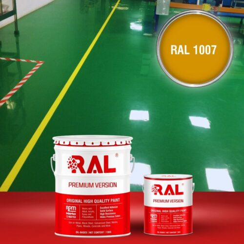 Sơn sàn bê tông Polyurethane tự san RAL RAFLOOR SHIELD SL 1007 1 B4 Son san Polyurethane tu san RAL 1007 1