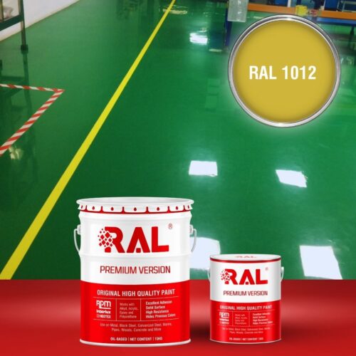 Sơn sàn bê tông Polyurethane tự san RAL RAFLOOR SHIELD SL 1012 1 B4 Son san Polyurethane tu san RAL 1012 1