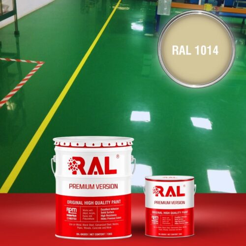 Sơn sàn bê tông Polyurethane tự san RAL RAFLOOR SHIELD SL 1014 1 B4 Son san Polyurethane tu san RAL 1014 1