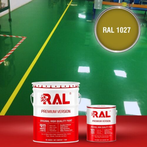 Sơn sàn bê tông Polyurethane tự san RAL RAFLOOR SHIELD SL 1027 1 B4 Son san Polyurethane tu san RAL 1027 1