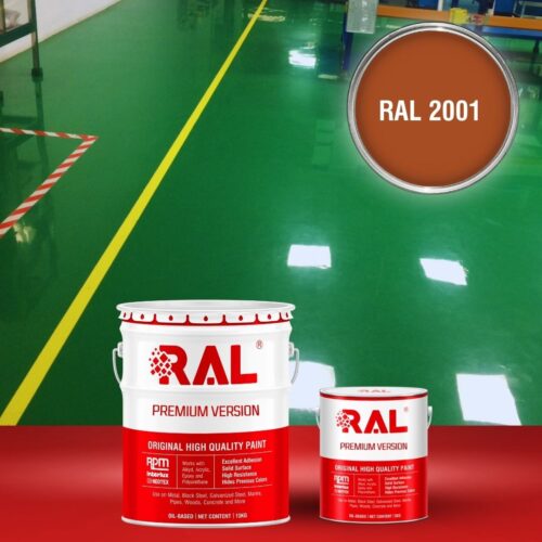 Sơn sàn bê tông Polyurethane tự san RAL RAFLOOR SHIELD SL 2001 1 B4 Son san Polyurethane tu san RAL 2001 1