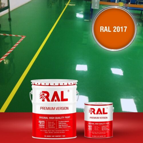 Sơn sàn bê tông Polyurethane tự san RAL RAFLOOR SHIELD SL 2017 1 B4 Son san Polyurethane tu san RAL 2017 1