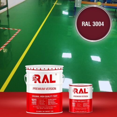 Sơn sàn bê tông Polyurethane tự san RAL RAFLOOR SHIELD SL 3004 1 B4 Son san Polyurethane tu san RAL 3004 1