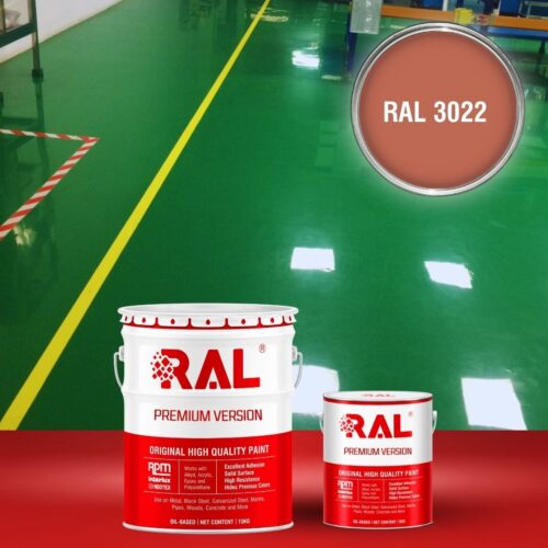 Sơn sàn bê tông Polyurethane tự san RAL RAFLOOR SHIELD SL 3022 1 B4 Son san Polyurethane tu san RAL 3022 1