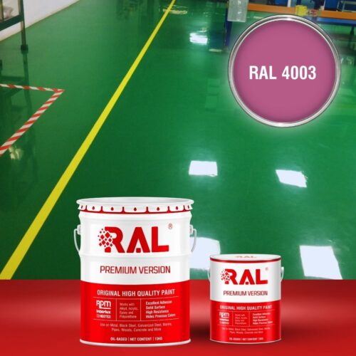 Sơn sàn bê tông Polyurethane tự san RAL RAFLOOR SHIELD SL 4003 1 B4 Son san Polyurethane tu san RAL 4003 1