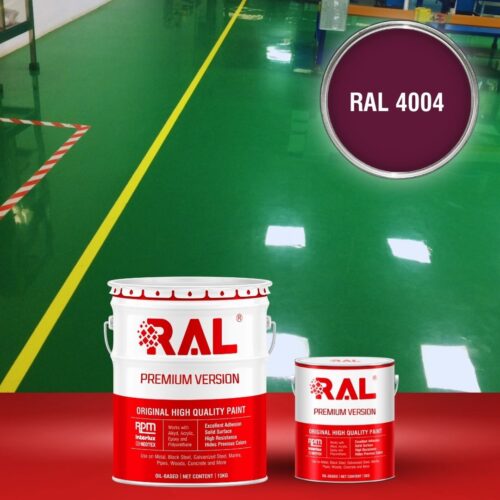 Sơn sàn bê tông Polyurethane tự san RAL RAFLOOR SHIELD SL 4004 1 B4 Son san Polyurethane tu san RAL 4004 1