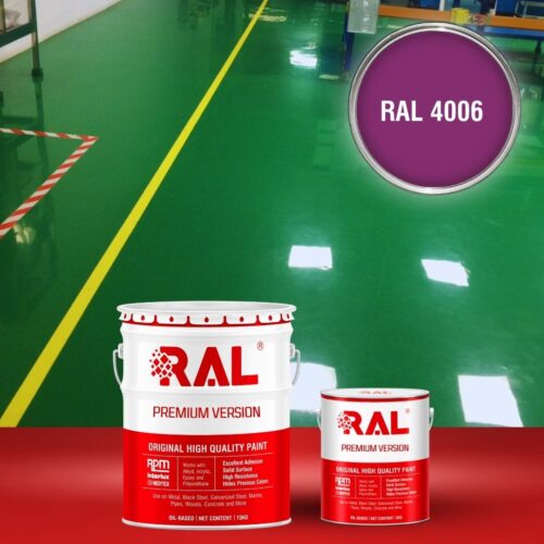 Sơn sàn bê tông Polyurethane tự san RAL RAFLOOR SHIELD SL 4006 1 B4 Son san Polyurethane tu san RAL 4006 1