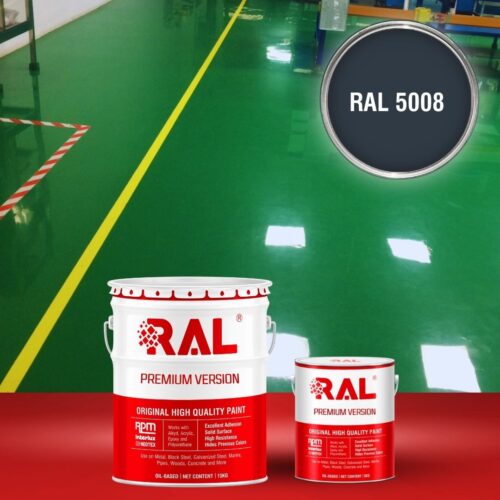Sơn sàn bê tông Polyurethane tự san RAL RAFLOOR SHIELD SL 5008 1 B4 Son san Polyurethane tu san RAL 5008 1