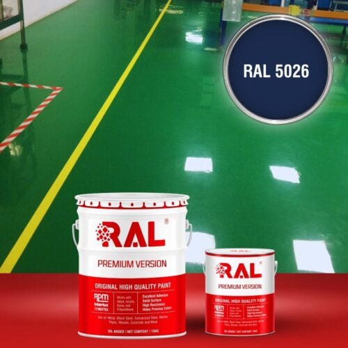 Sơn sàn bê tông Polyurethane tự san RAL RAFLOOR SHIELD SL 5026 1 B4 Son san Polyurethane tu san RAL 5026 1